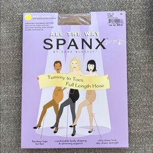 SPANX All The Way Sara Blakely Color Nude Full Length Panty Hose Size C NEW